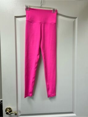 High-Waist Hot Pink Women's Leggings with Supportive Waistband